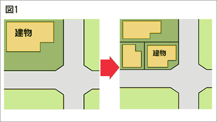 角地でも視線が入りやすく開放感が出にくいケースのイメージ